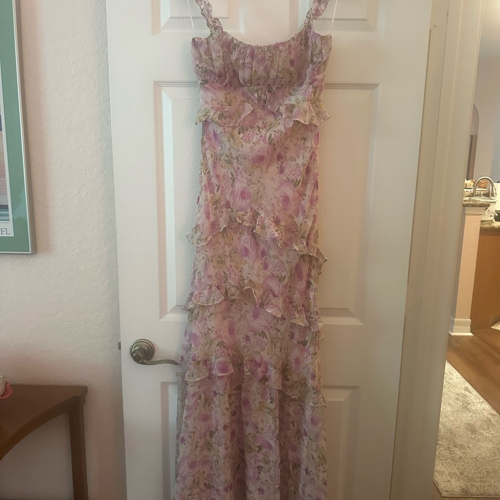 ASTR The Label Purple Floral Maxi Dress